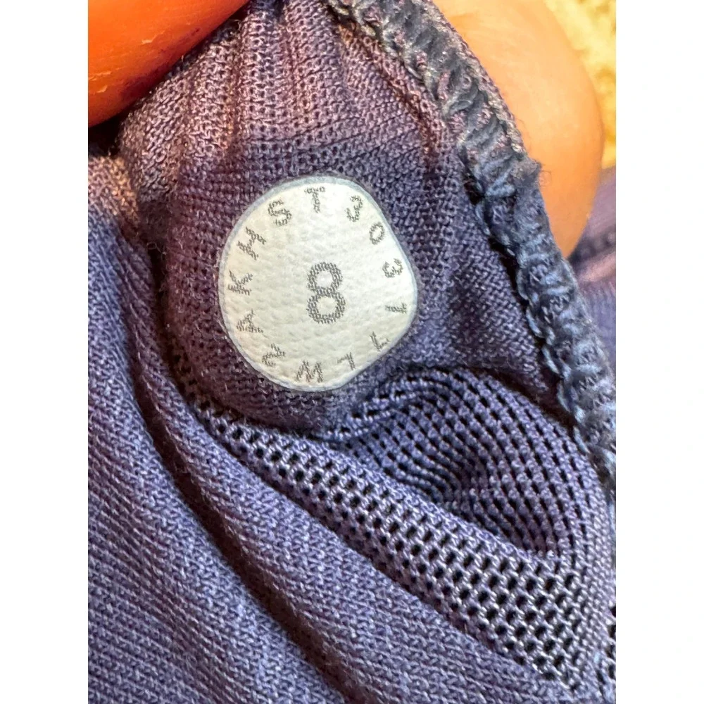 Lululemon Free To Be Serene Bra High Neck Purple Mesh Strappy‎ Yoga Bra Size 8